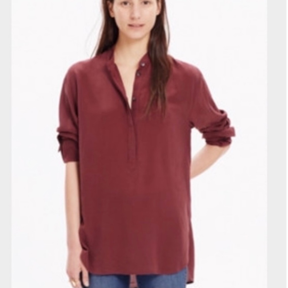 Madewell Silk Cenima Popover Top